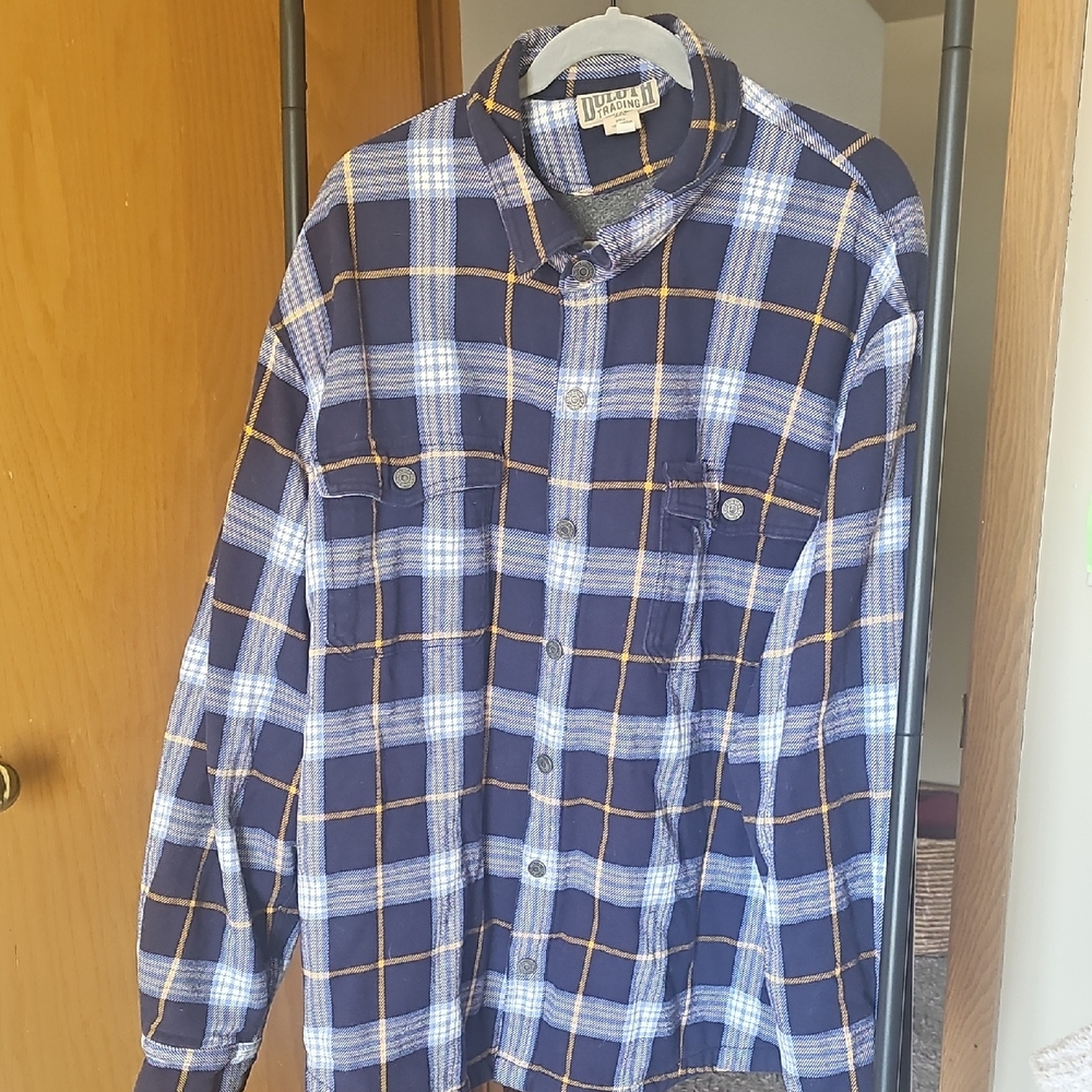 Outdoor Life Navy and White Plaid Shirt